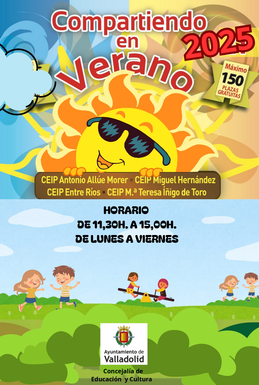 cartel compartiendo en verano